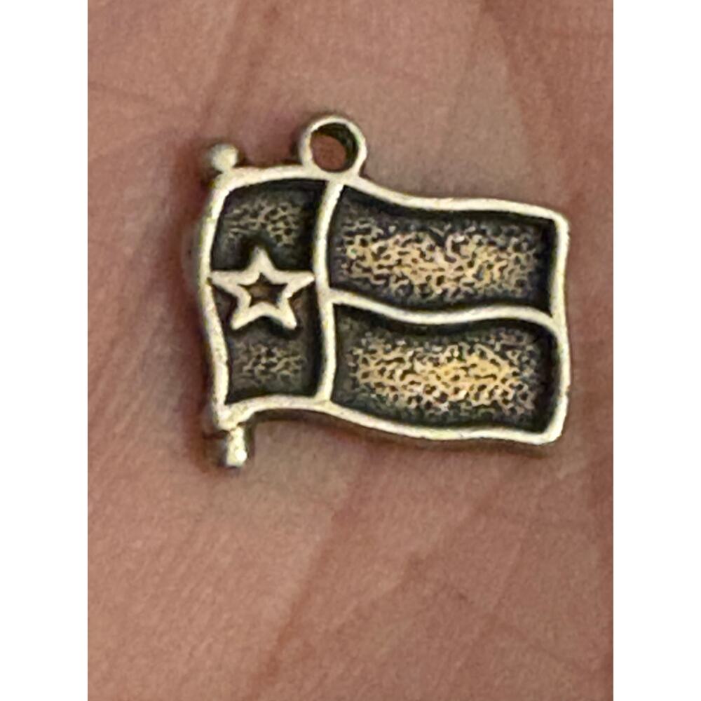 VINTAGE Sterling Silver Texas Flag Charm or Pendant 925